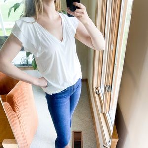 Maeve Catie Ruffle Sleeved Tee XL